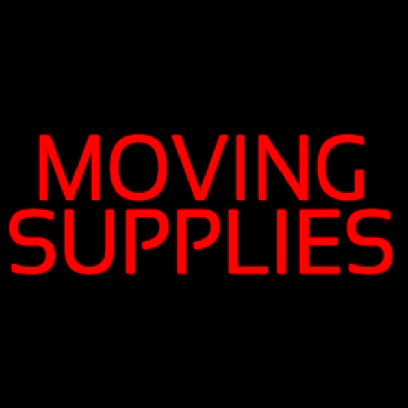 Red Moving Supplies Block Neonskylt