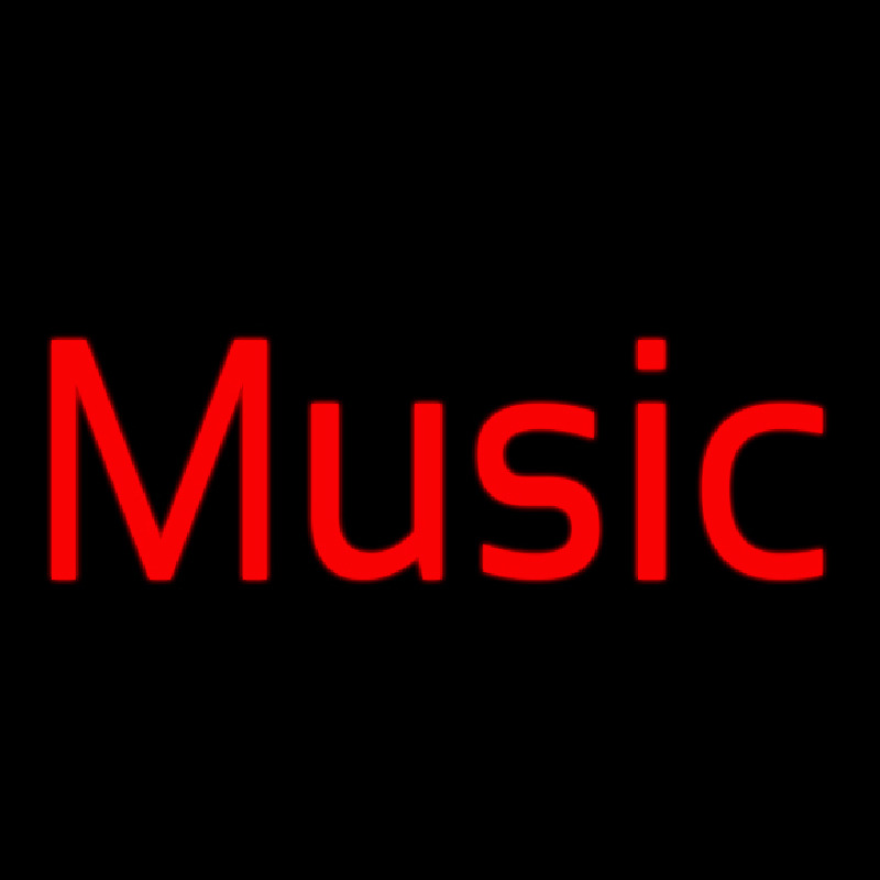 Red Music Cursive Neonskylt