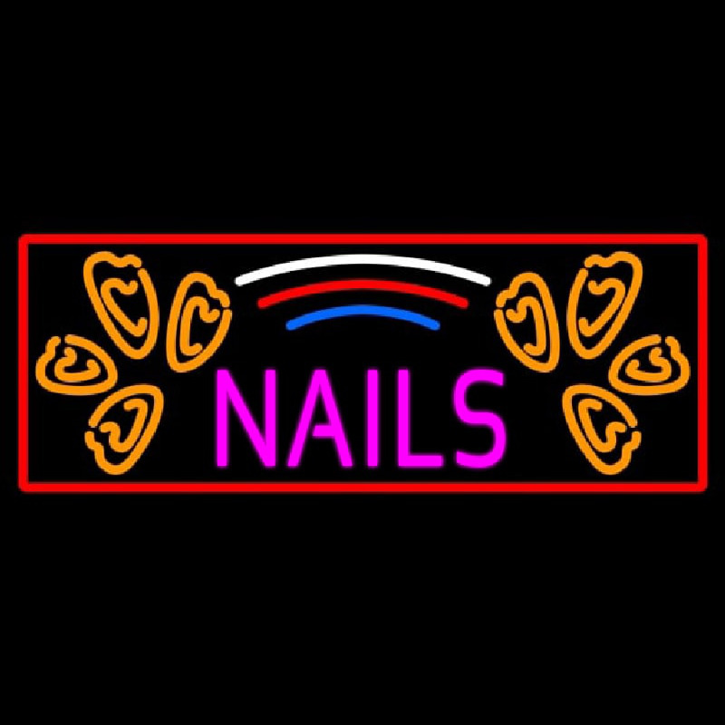 Red Nails Neonskylt