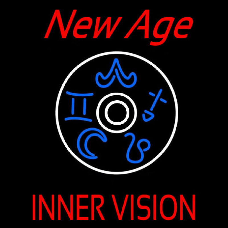 Red New Age Inner Vision Neonskylt