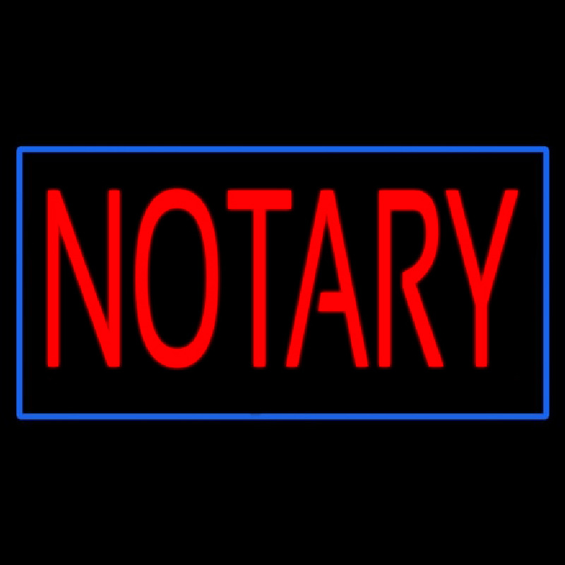 Red Notary Blue Border Neonskylt