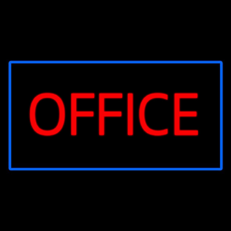 Red Office Blue Neonskylt