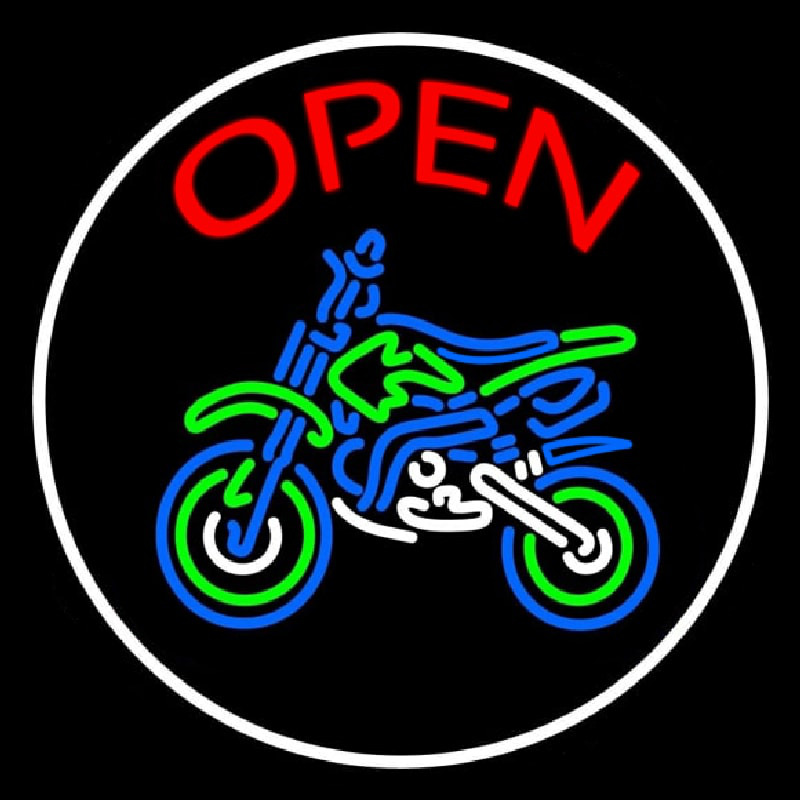 Red Open Bike Logo Neonskylt