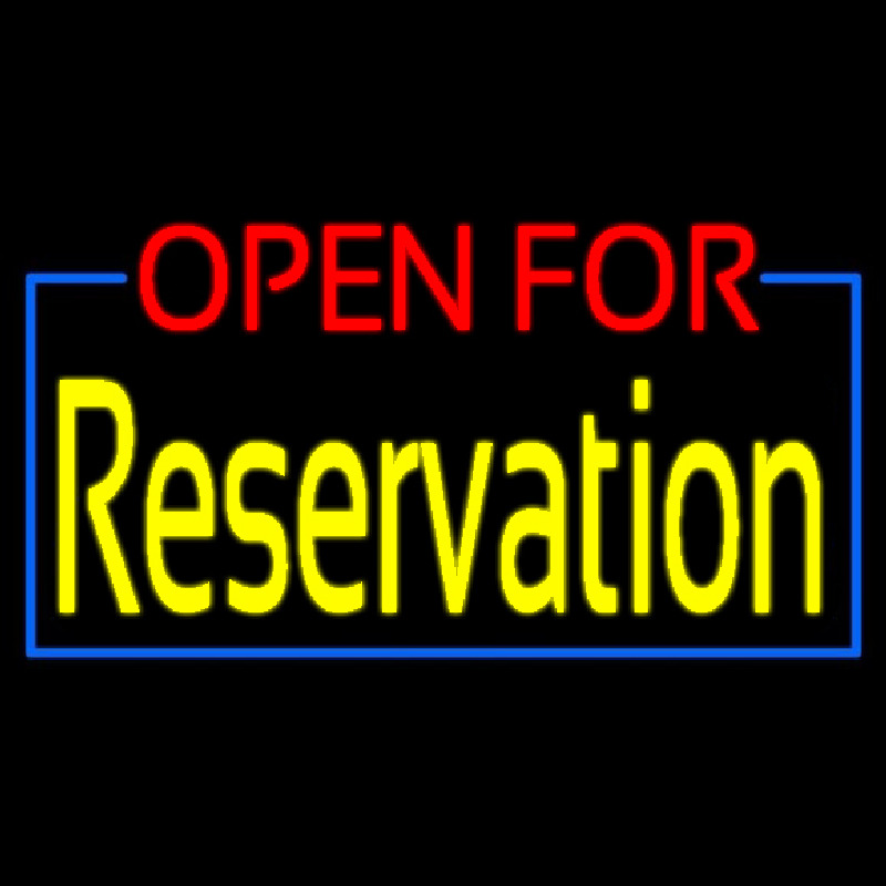 Red Open For Yellow Reservation Neonskylt