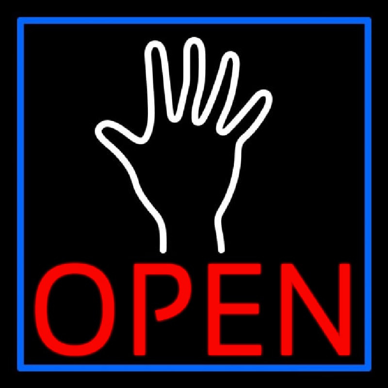 Red Open Psychic Blue Border Neonskylt