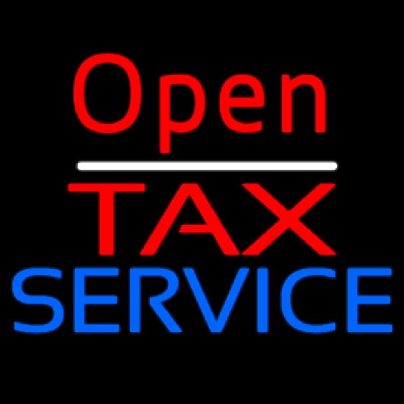 Red Open Ta  Service Neonskylt