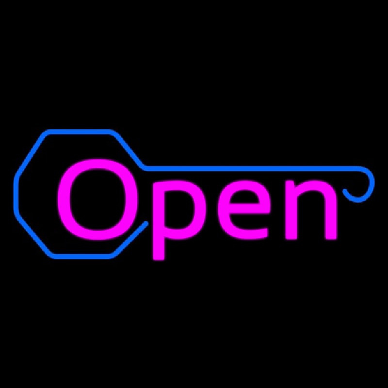 Red Open With Key Logo Neonskylt