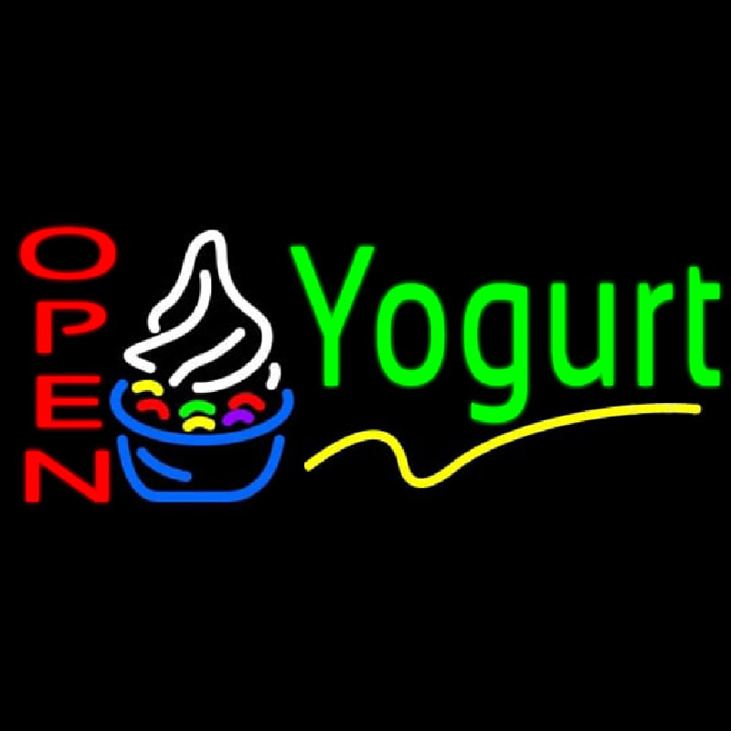 Red Open Yogurt Neonskylt