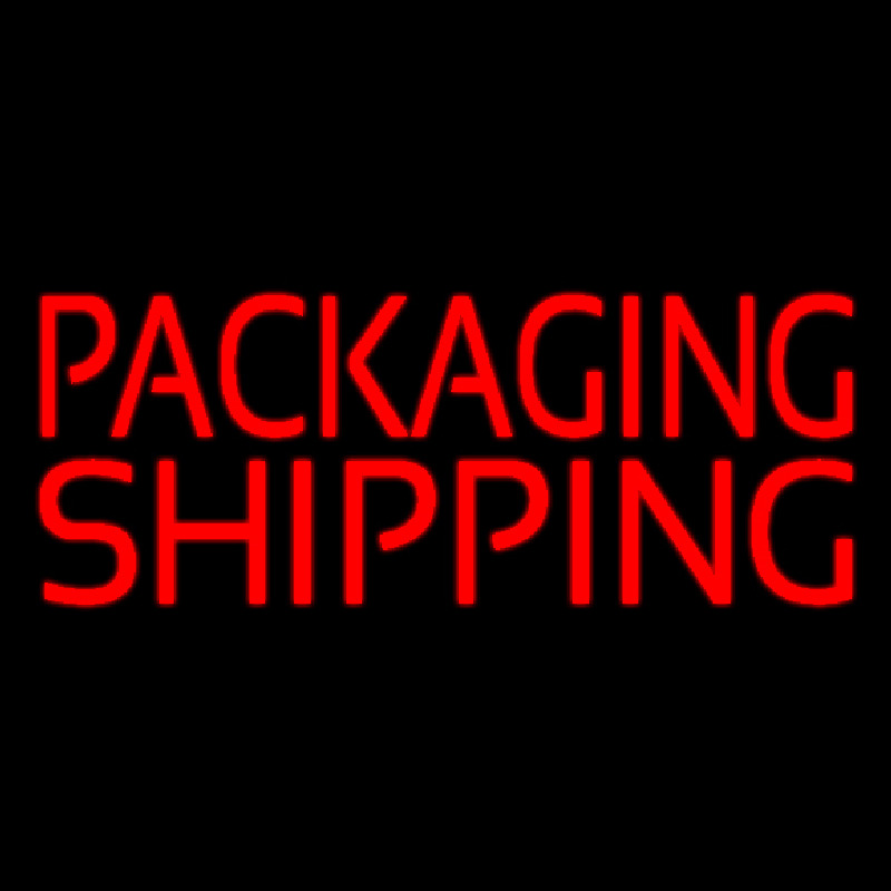 Red Packaging Shipping Block Neonskylt