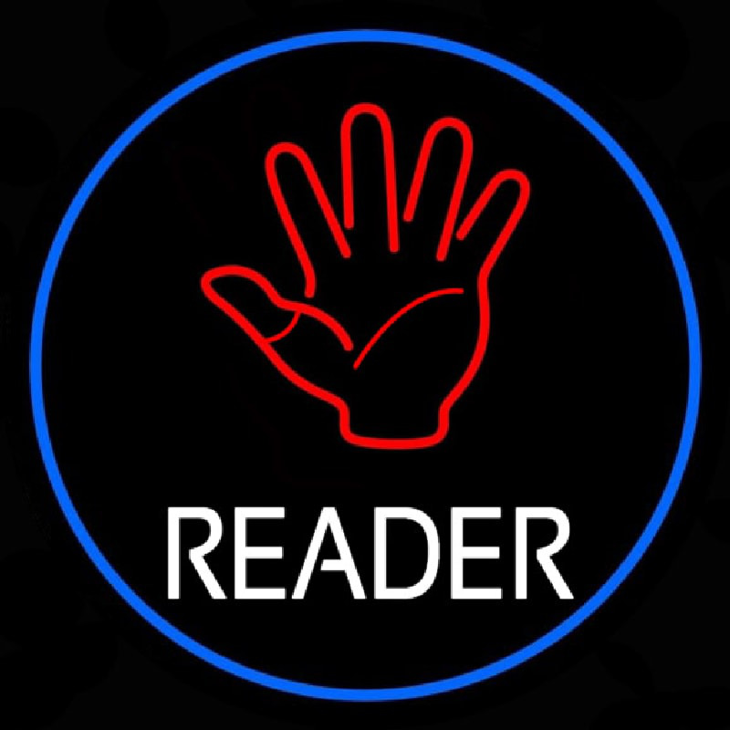 Red Palm White Reader Neonskylt