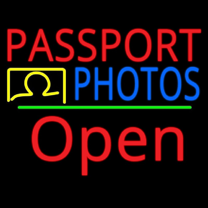 Red Passport Blue Photos With Open 2 Neonskylt