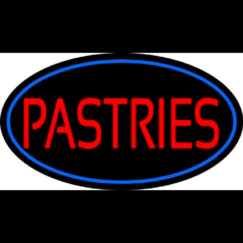 Red Pastries Blue Border Neonskylt