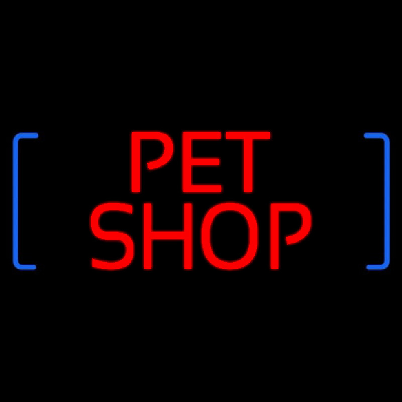 Red Pet Shop Block Neonskylt