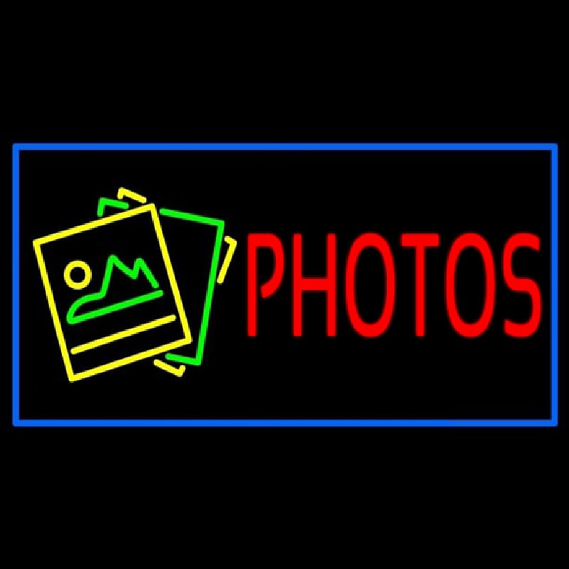 Red Photos With Logo Border Neonskylt