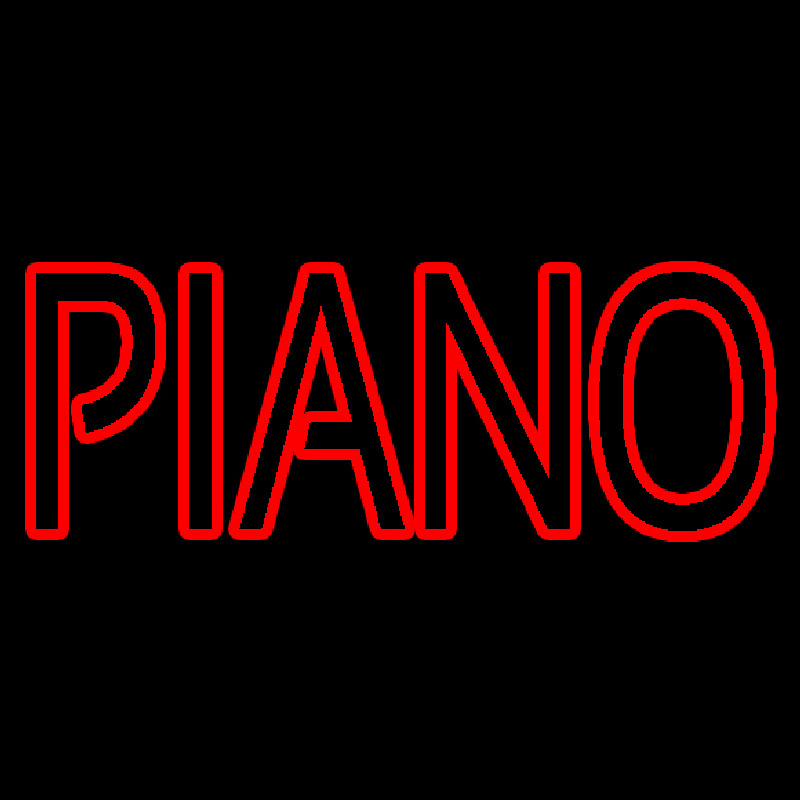 Red Piano Block Neonskylt