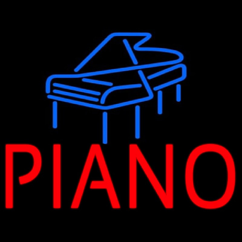 Red Piano Blue Logo 1 Neonskylt