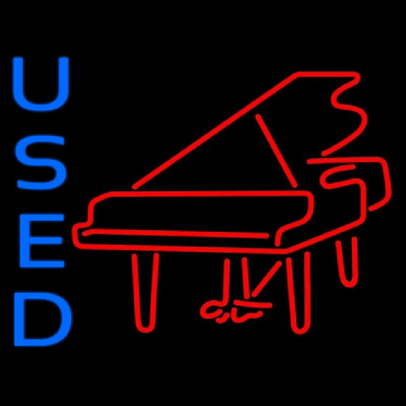 Red Piano Logo Blue Used 1 Neonskylt