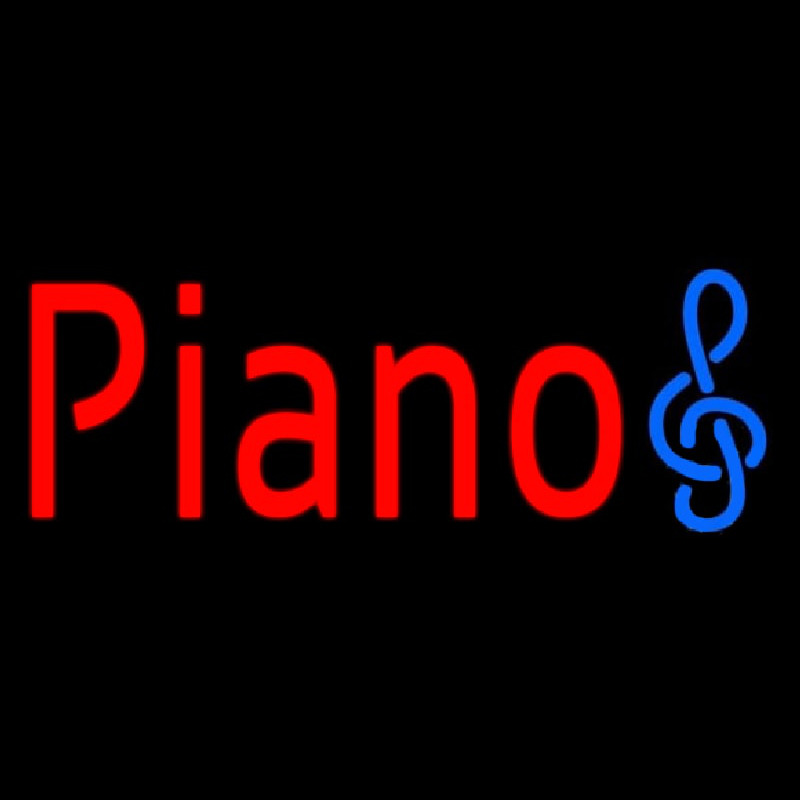 Red Piano Music Note Neonskylt