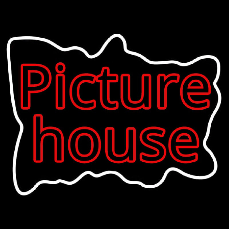 Red Picture House Neonskylt