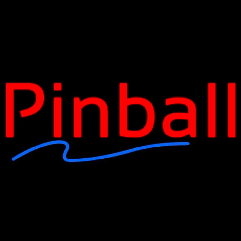 Red Pinball Blue Line Neonskylt