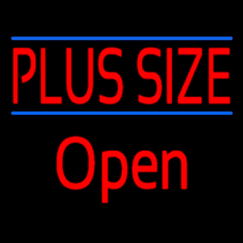 Red Plus Size Blue Lines Open Neonskylt