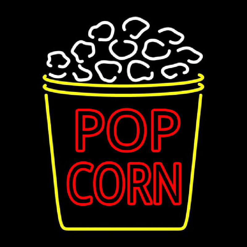 Red Pop Corn Logo Neonskylt