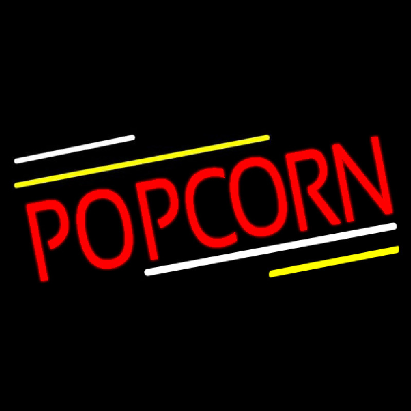 Red Popcorn Neonskylt