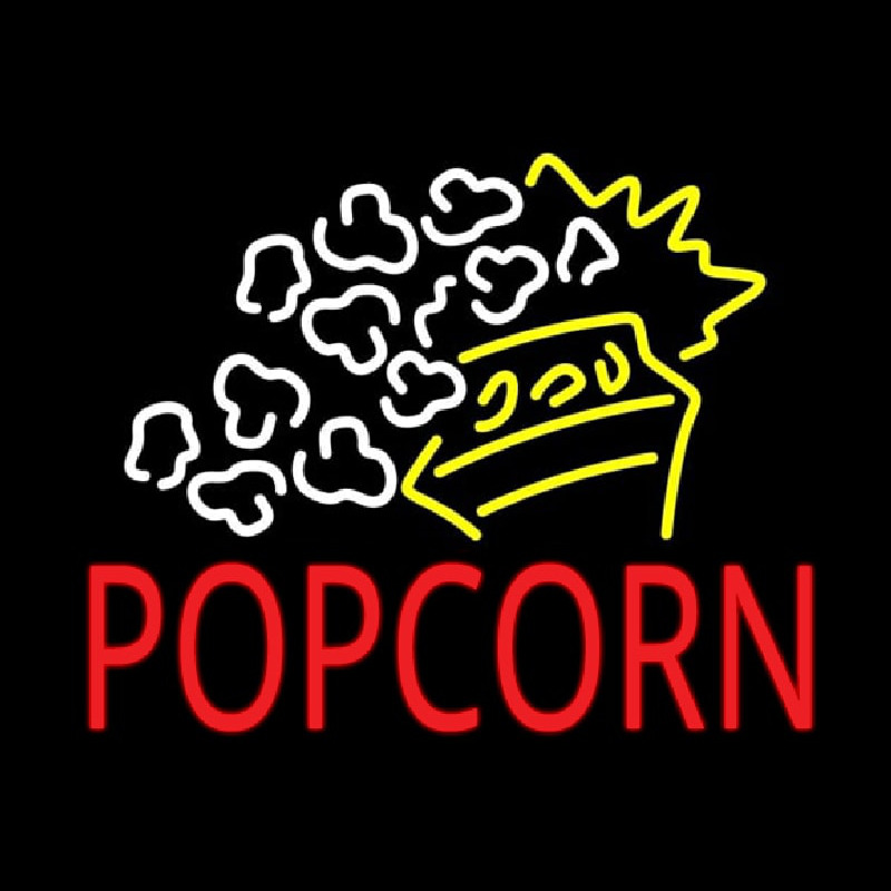 Red Popcorn With Logo Neonskylt
