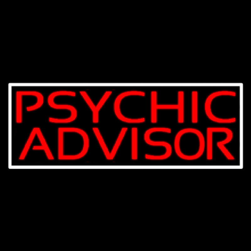 Red Psychic Advisor White Border Neonskylt