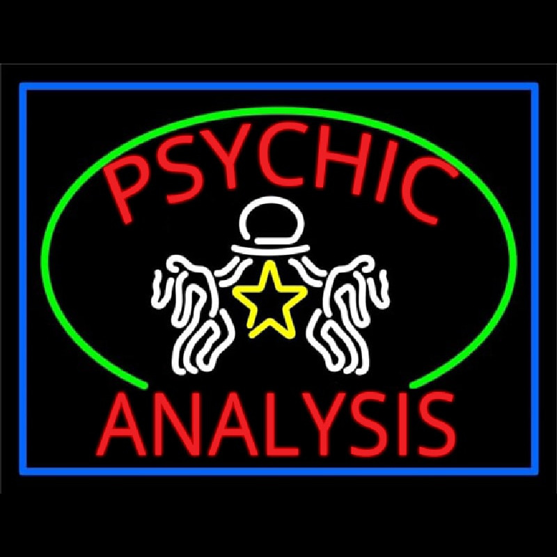 Red Psychic Analysis With Logo Neonskylt