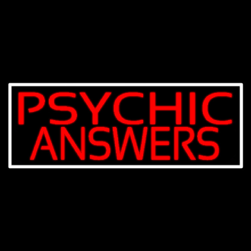 Red Psychic Answers With White Border Neonskylt