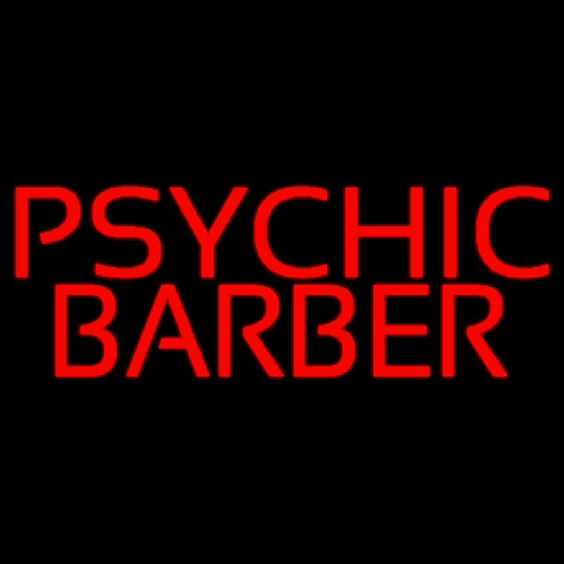 Red Psychic Barber Neonskylt