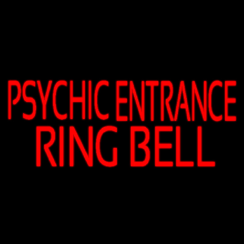 Red Psychic Entrance Ring Bell Neonskylt