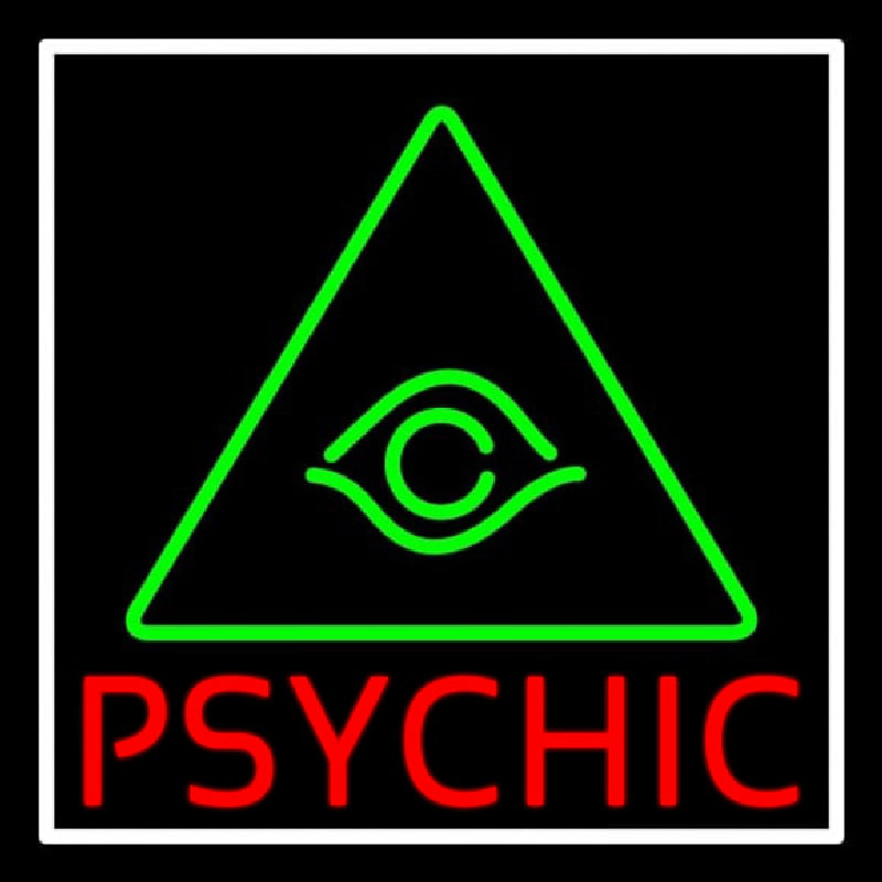 Red Psychic Green Logo Neonskylt