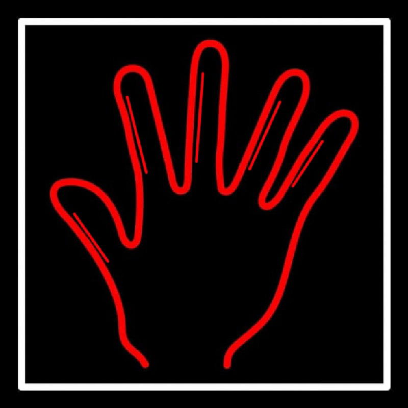 Red Psychic Palm With White Border Neonskylt