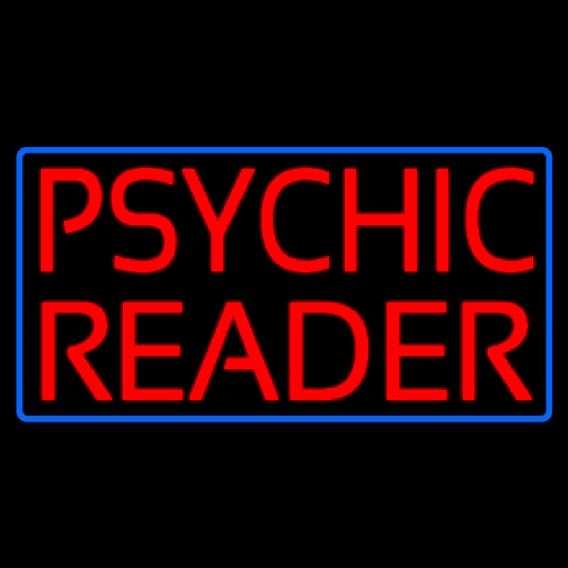 Red Psychic Reader Blue Border Neonskylt