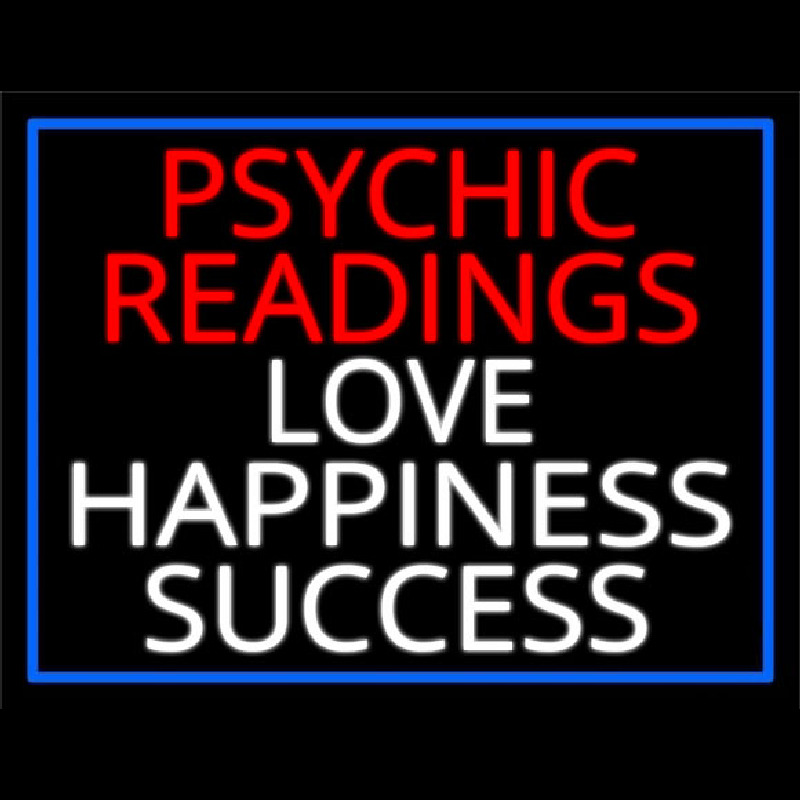 Red Psychic Readings And Love Happiness With Border Success Neonskylt