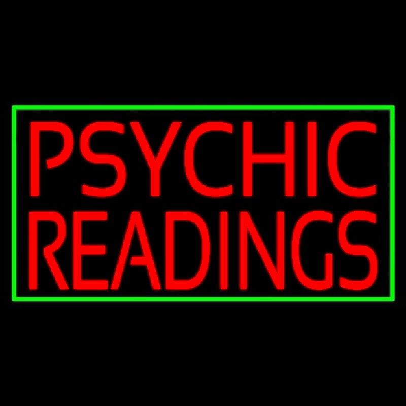 Red Psychic Readings Green Border Neonskylt