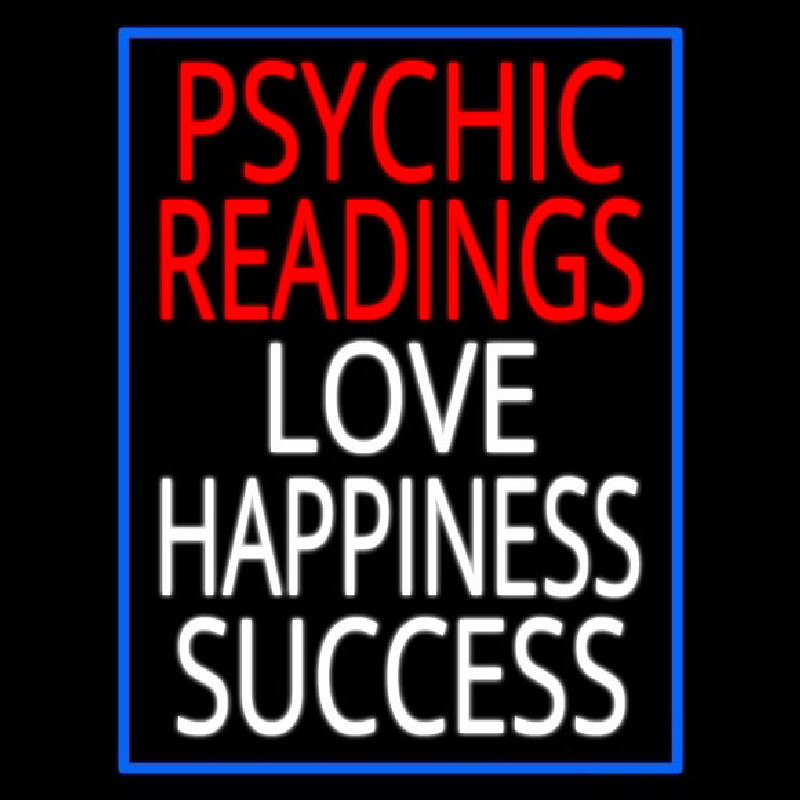 Red Psychic Readings White Love Happiness Success Neonskylt