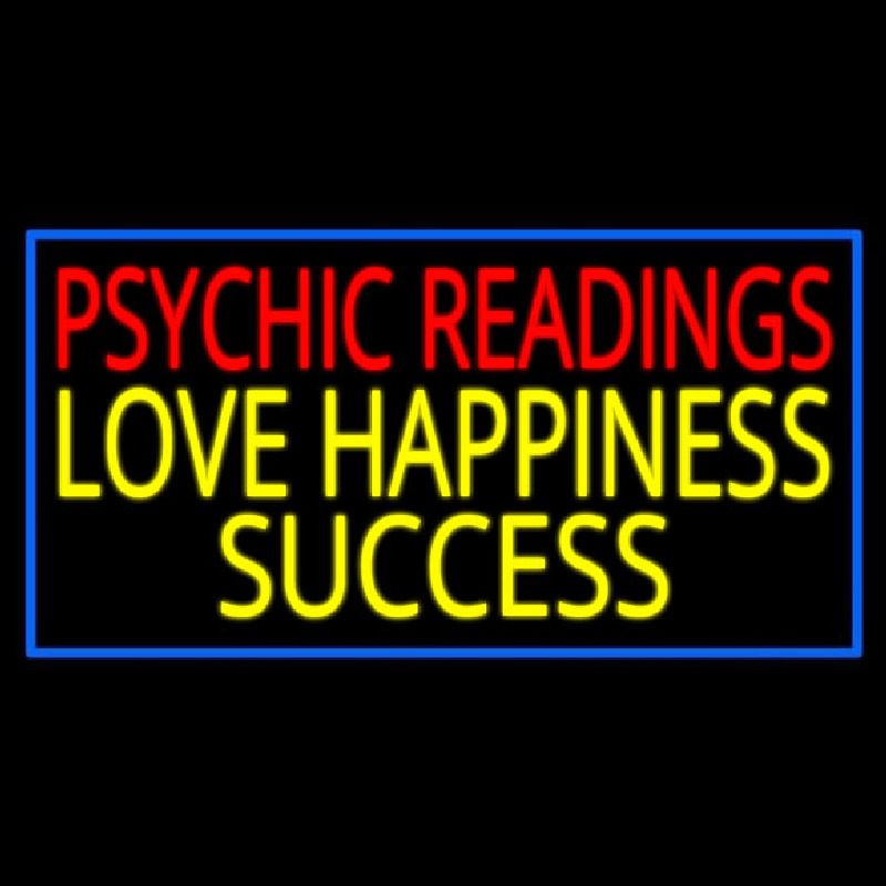 Red Psychic Readings Yellow Love Happiness Success Neonskylt