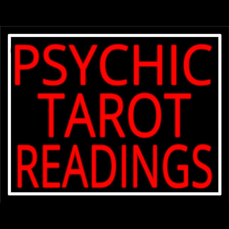 Red Psychic Tarot Readings Block Neonskylt