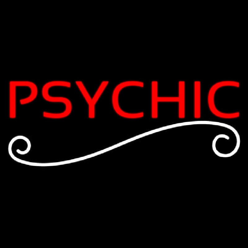 Red Psychic White Line Neonskylt