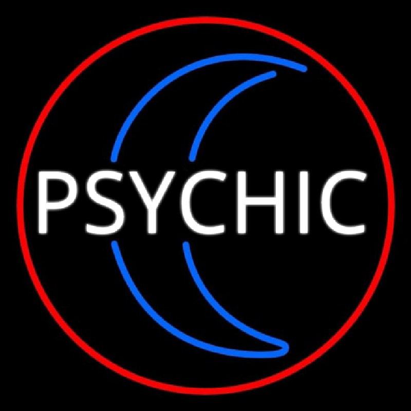 Red Psychic White Logo Neonskylt