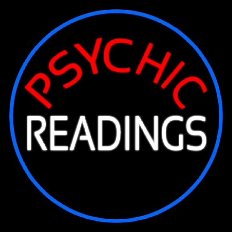 Red Psychic White Readings With Border Neonskylt