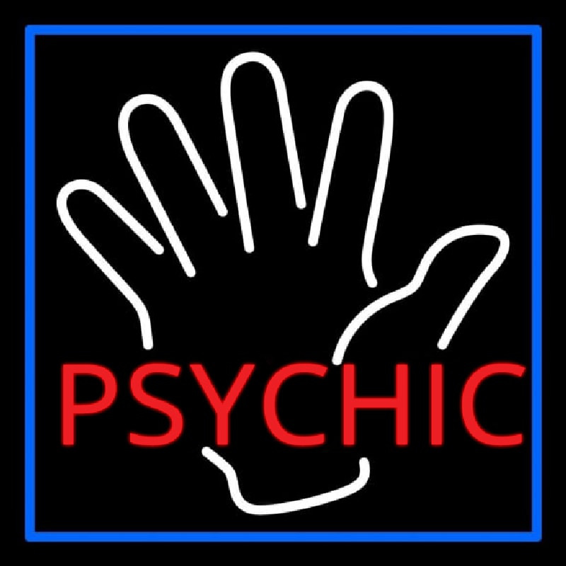 Red Psychic With Palm Neonskylt