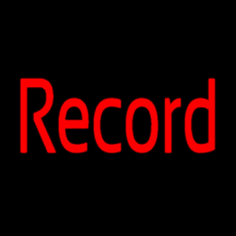 Red Record Cursive Neonskylt