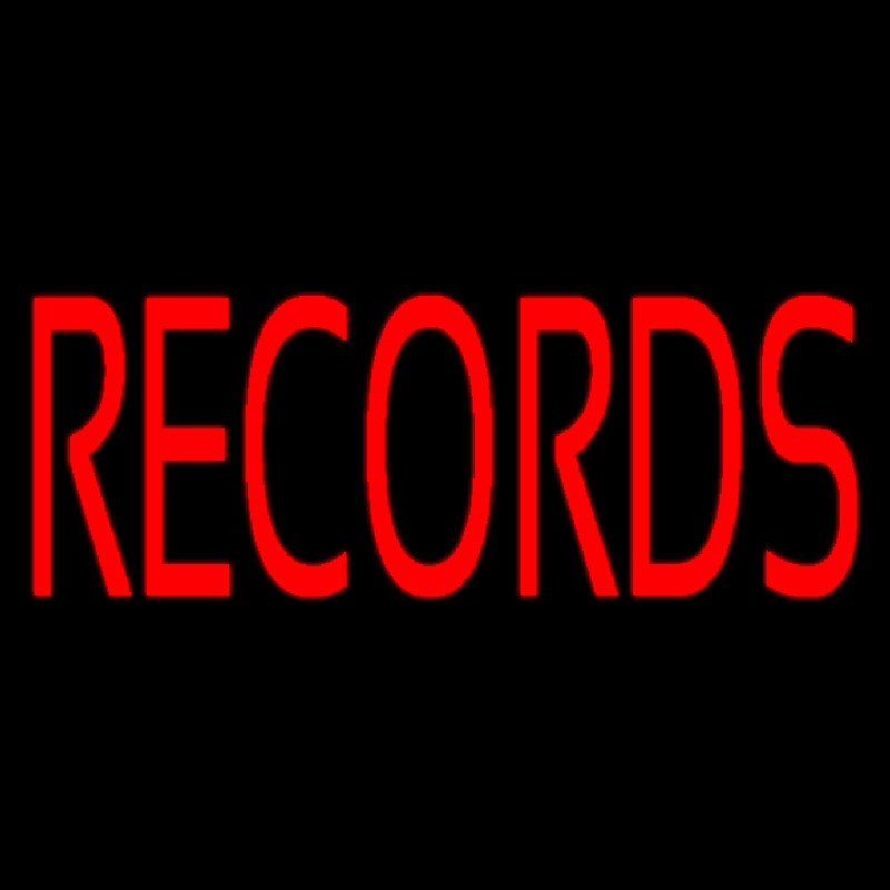 Red Records Block Neonskylt