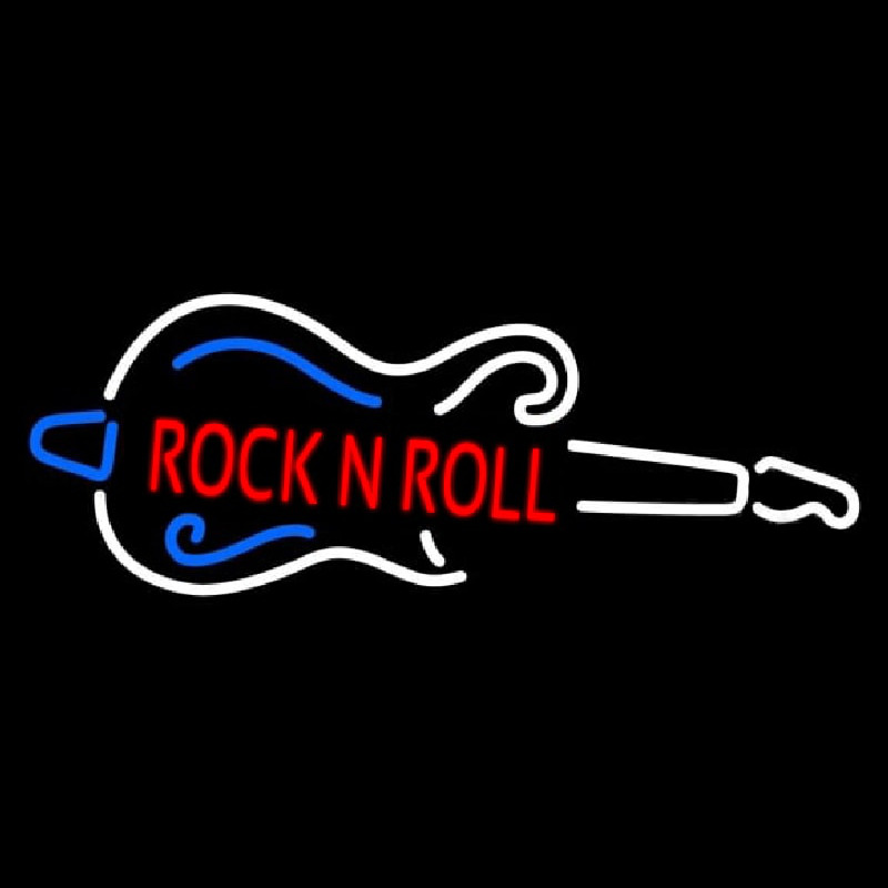 Red Rock N Roll Guitar 1 Neonskylt