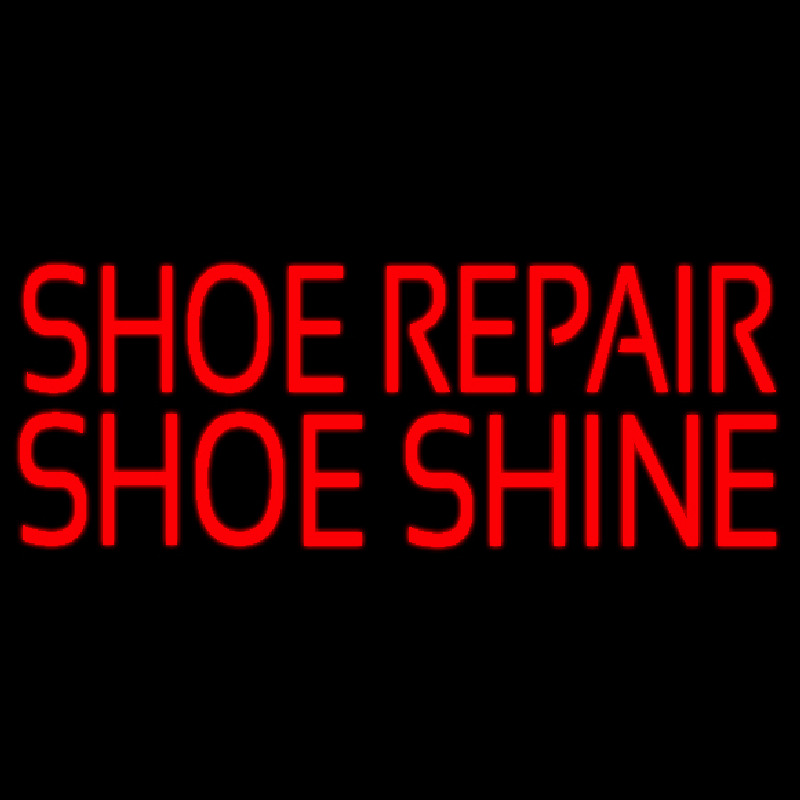 Red Shoe Repair Shoe Shine Neonskylt