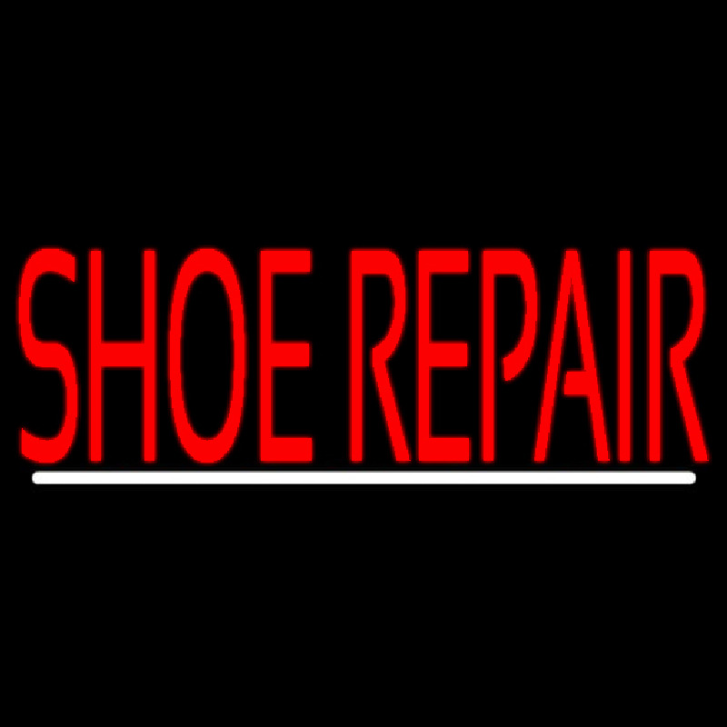 Red Shoe Repair With Line Neonskylt